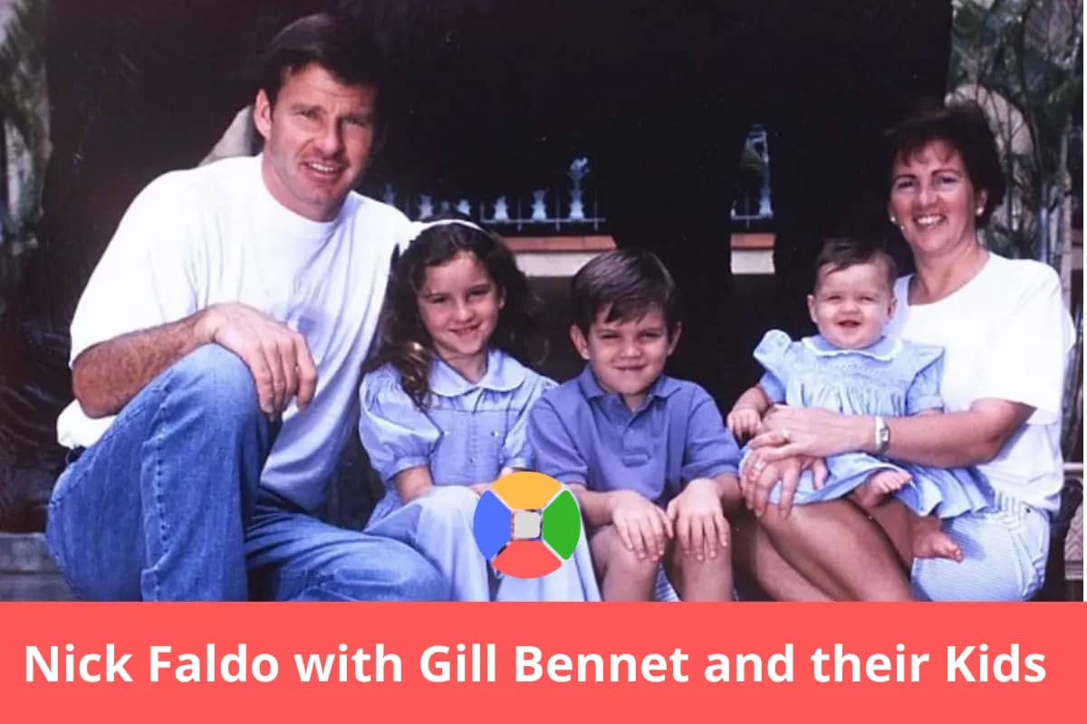 Nick Faldo with Gill Bennet and their Kids
