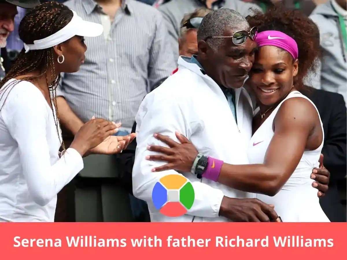 Serena Williams with Richard Williams and Venus Williams